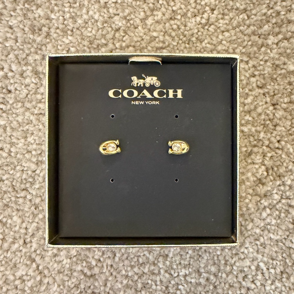 Coach Gold-Tone Stud Earrings